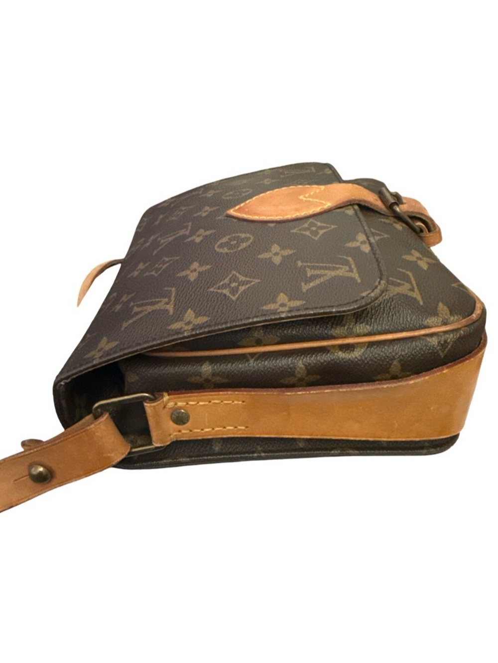 Louis Vuitton Monogram Cartouchiere Crossbody Vintage Brown Leather Shoulder Bag - Picture 5 of 16